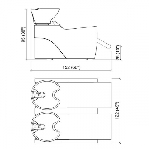 Парикмахерская мойка "Flatiron 2P Shiatsu"